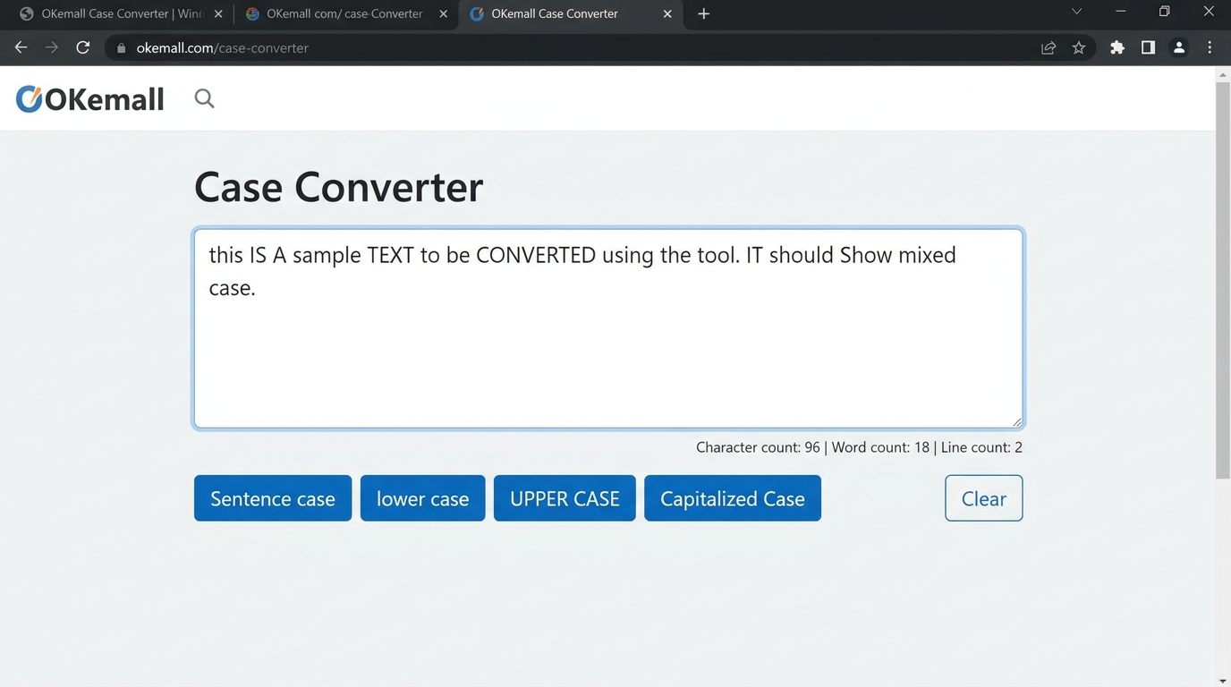 Free Online Case Converter — Convert Text to Sentence Case, Lower Case, Upper Case & Capitalized Case