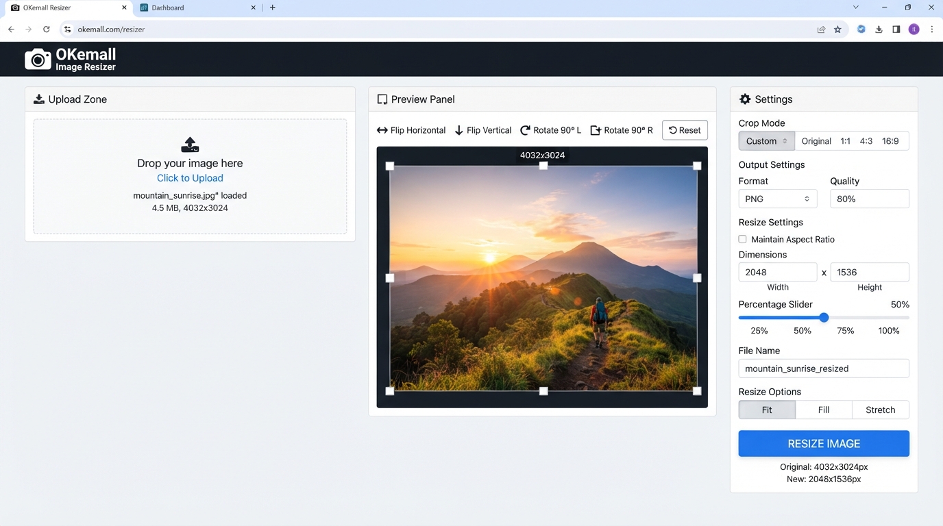 OKemall Image Resizer — The Complete Guide to Resizing Images Online